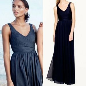 NWT J. Crew Heidi silk chiffon maxi dress navy